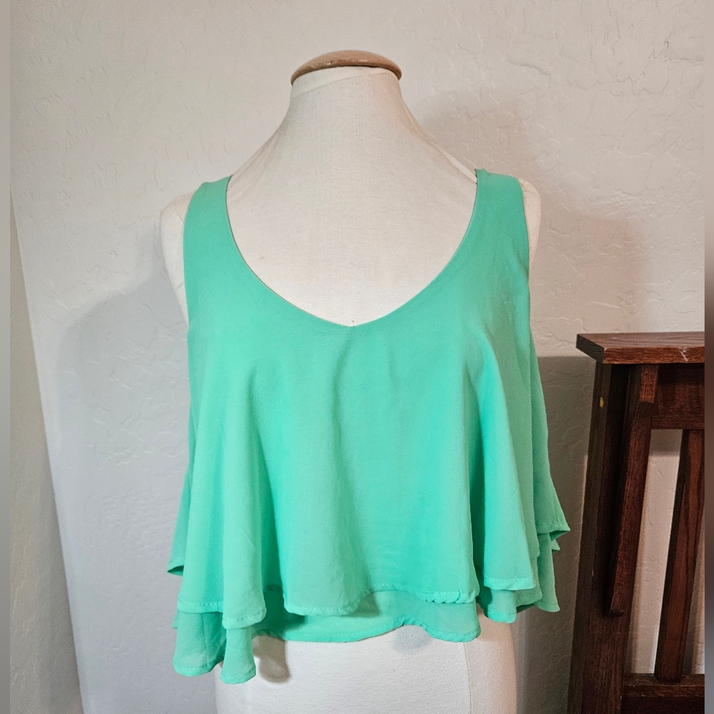 Mint Green Sleeveless Women's Top